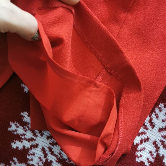 Karl Lagerfeld Red Long 3/4 Sleeve Dress.Back Zipper 18 Inches. - Picture 9 of 13